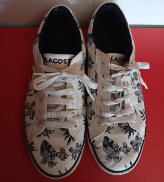 Zapatillas Lacoste Piel Flores Blancas