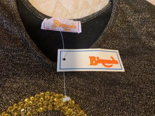 Maglia cotone vintage nero oro