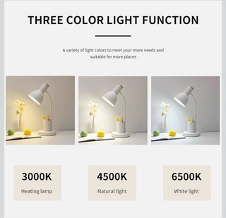 Lámpara Escritorio LED Madera Blanca