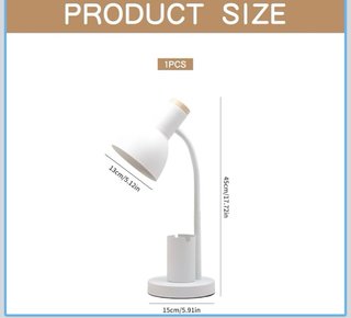 Lámpara Escritorio LED Madera Blanca