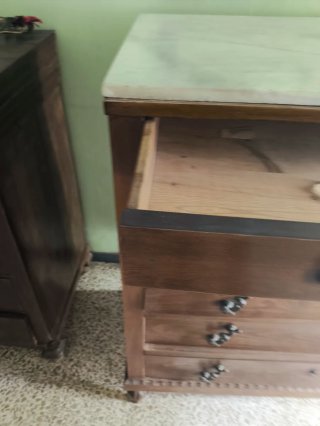 Mueble aparador antiguo madera mármol