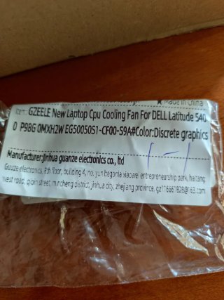 Ventilatore CPU portatile Dell Latitude 540