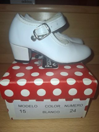 Zapatos Flamenco Niña Blanco Talla 24