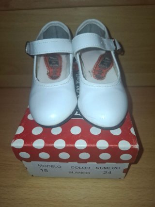 Zapatos Flamenco Niña Blanco Talla 24