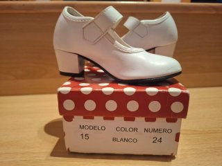 Zapatos Flamenco Niña Blanco Talla 24
