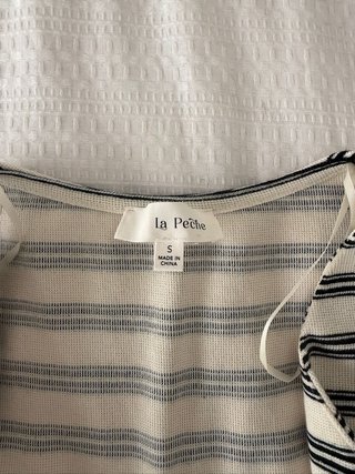 Chaleco La Petite rayas beige y negro Talla S