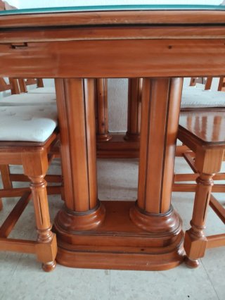 Mesa comedor extensible y 6 sillas madera