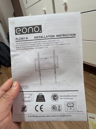 Soporte TV EONO Negro