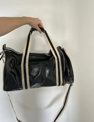 Bolsa Deporte Cuero Fred Perry Beige/Negro