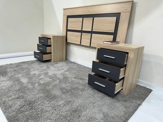 Pack 2 Mesitas + Cabecero Madera