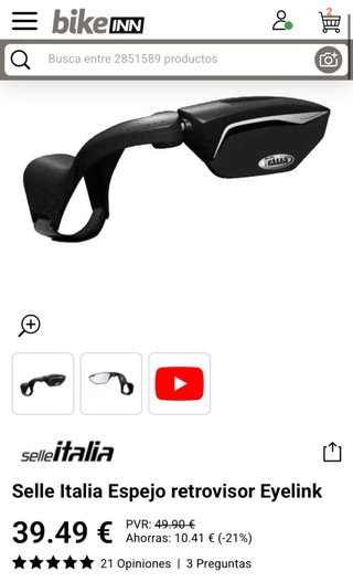 Espejo Retrovisor Selle Italia Eyelink
