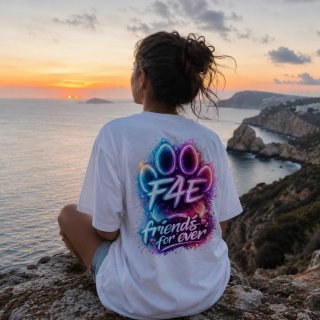 Camiseta F4E chica estampada multicolor