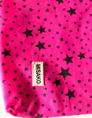 Neceser Misako rosa fucsia estrellas negras