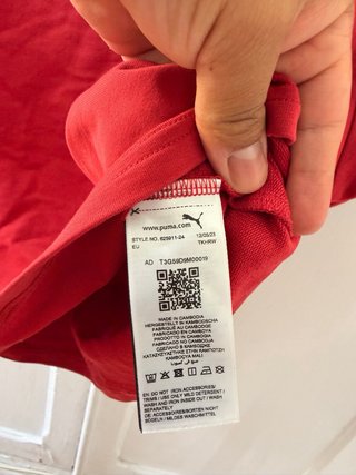 Camiseta crop top Palomo + Puma chico roja