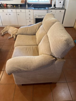 Sofá 2 plazas extensible beige