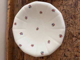 COMPOTIER PLATO A PIE ANTIGUO PORCELANA FRANCESA