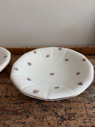 COMPOTIER PLATO A PIE ANTIGUO PORCELANA FRANCESA