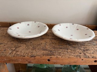 COMPOTIER PLATO A PIE ANTIGUO PORCELANA FRANCESA