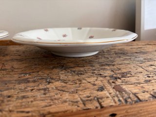 COMPOTIER PLATO A PIE ANTIGUO PORCELANA FRANCESA