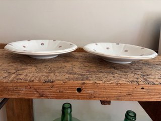COMPOTIER PLATO A PIE ANTIGUO PORCELANA FRANCESA