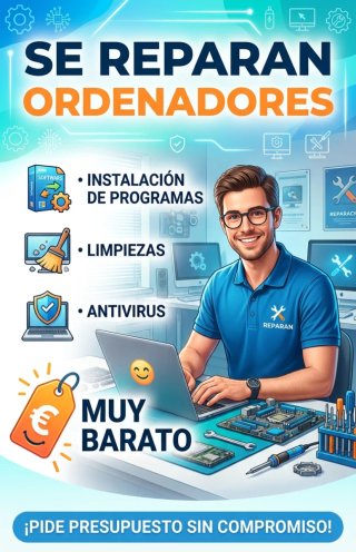 Reparación Ordenadores , programas , limpieza