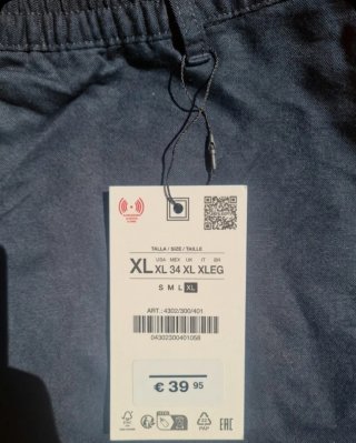 Calças de Linho Zara Homem XL