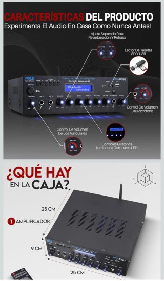 Pyle PDA63BT Amplificador Karaoke Bluetooth