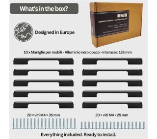 Maniglie per Mobili Nere - Set 10