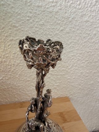 Portavelas plata siglo XIX