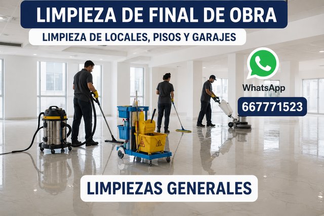 Servicio de limpieza de final de obra