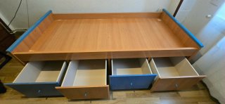 Cama 90x200 con cajones