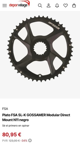 Plato FSA SL-K GOSSAMER Direct Mount 53t