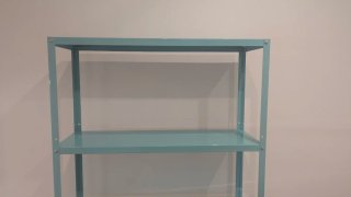 Estantería metálica azul turquesa