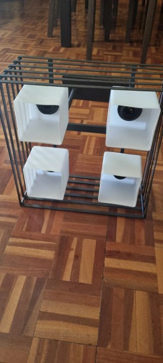 Lámpara de forja 4 luces extensible en altura