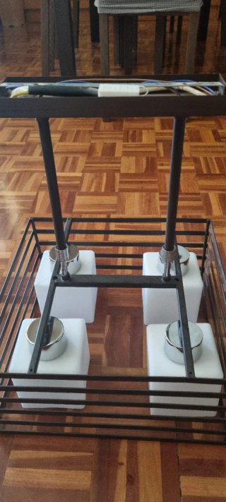 Lámpara de forja 4 luces extensible en altura