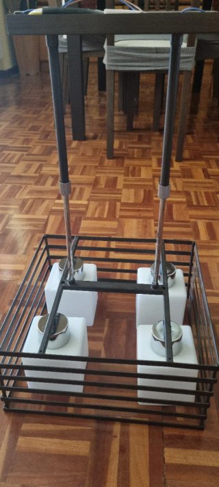 Lámpara de forja 4 luces extensible en altura