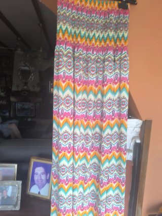 Vestido largo palabra de honor estampado