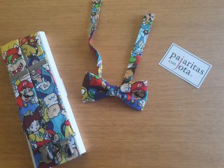 Pajarita y tirantes Mario Bros para adulto