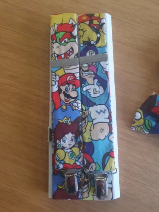 Pajarita y tirantes Mario Bros para adulto