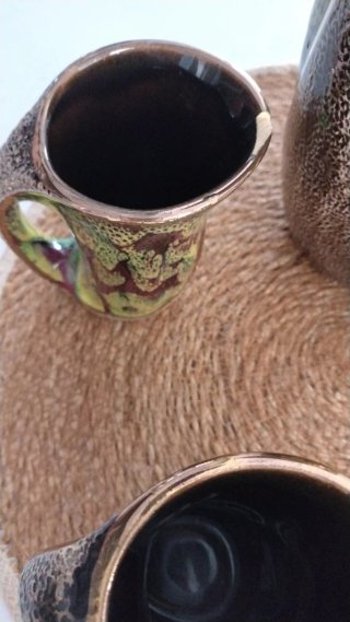 Set di ceramica vintage anni '60 con caraffa e tazze