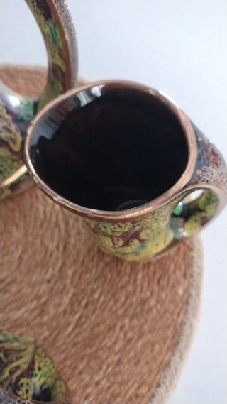 Set di ceramica vintage anni '60 con caraffa e tazze