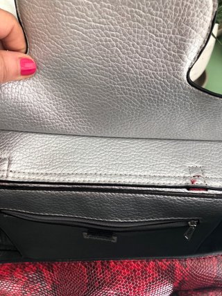Borsa Via Roma donna pitonata rossa