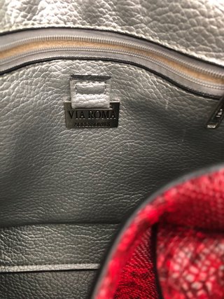 Borsa Via Roma donna pitonata rossa
