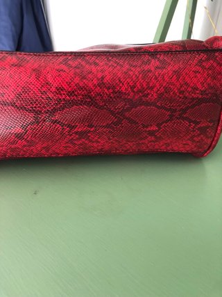 Borsa Via Roma donna pitonata rossa