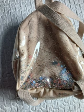 Mochila Zara Brillantina Plástico Transparente