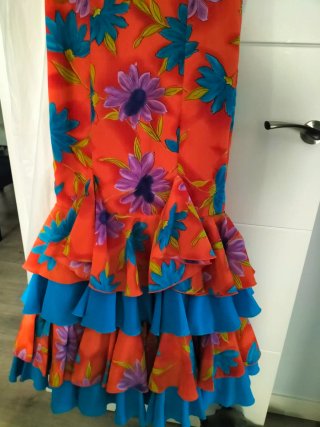 Traje Flamenca Talla M Floral