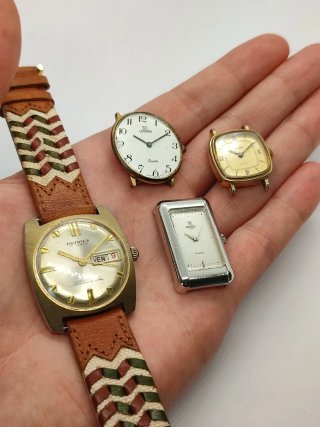 Lote de 4 relógios vintage suíços