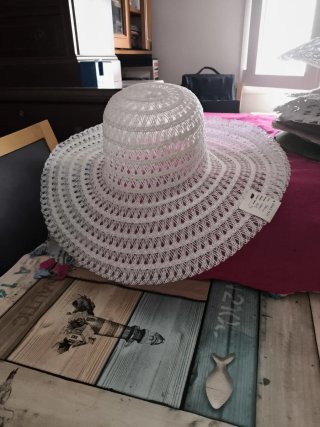 Sombrero Crinolina Vintage Ala Ancha