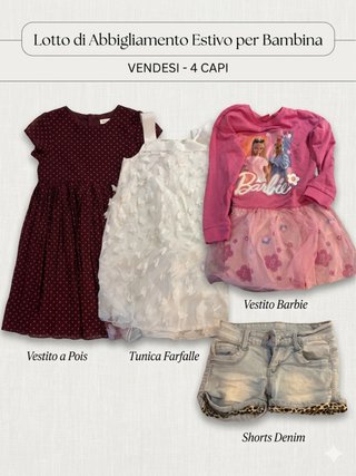Lotto 4 capi estivi bambina