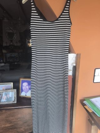 Vestido largo a rayas